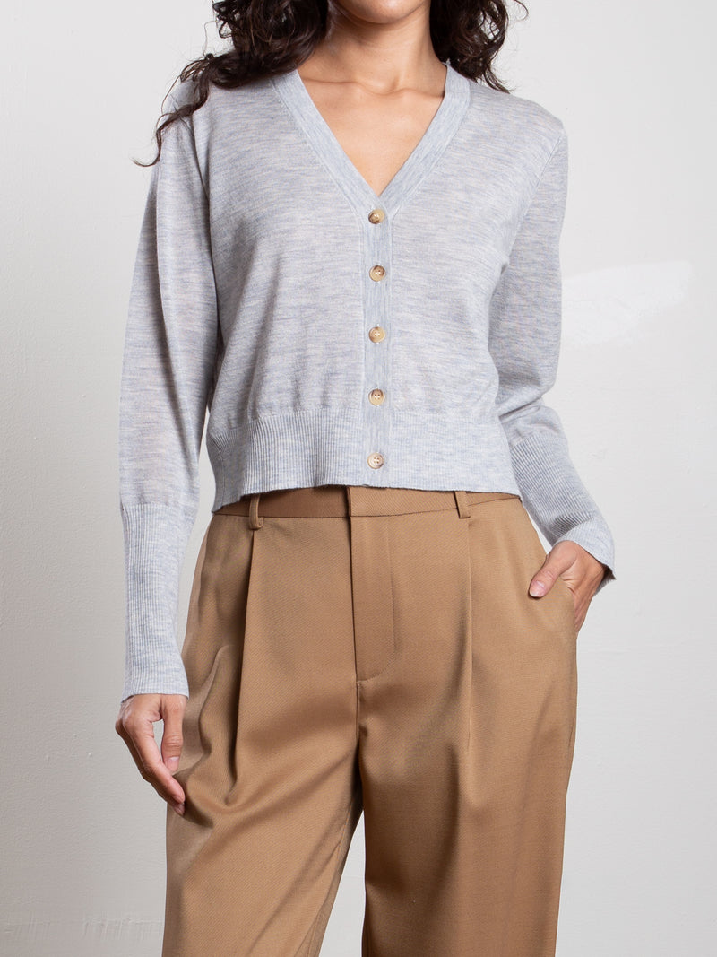 Remy Cardigan in Featherweight Cashmere - Pebble