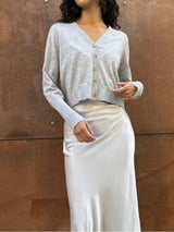 Remy Cardigan in Featherweight Cashmere - Pebble