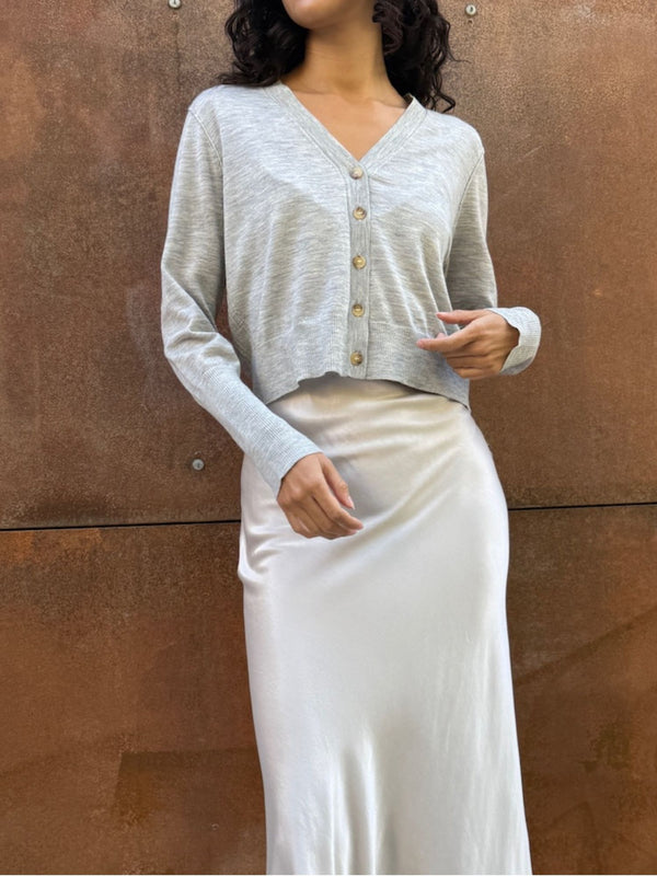 Remy Cardigan in Featherweight Cashmere - Pebble