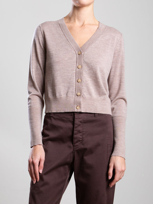 Remy Cardigan in Featherweight Cashmere - Toast