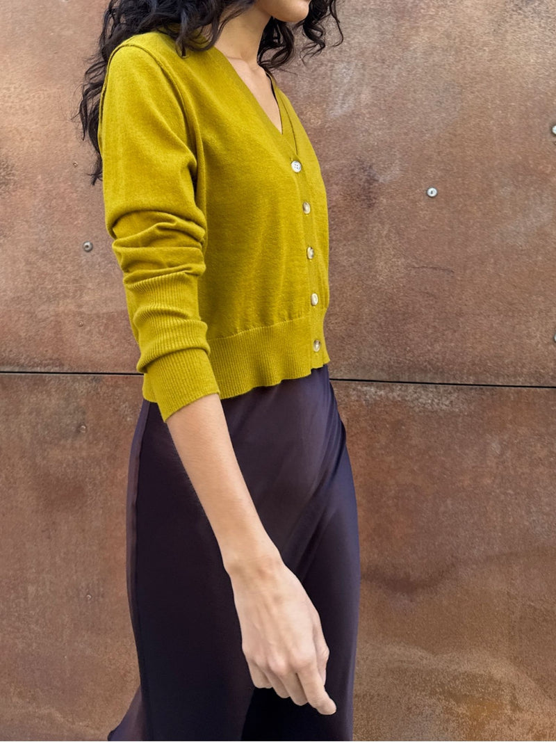 Remy Cardigan in Featherweight Cashmere - Topaz