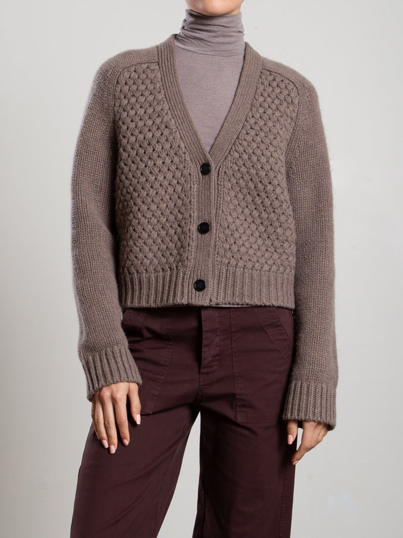 Jovie Cardigan in Wool Cashmere - Mink