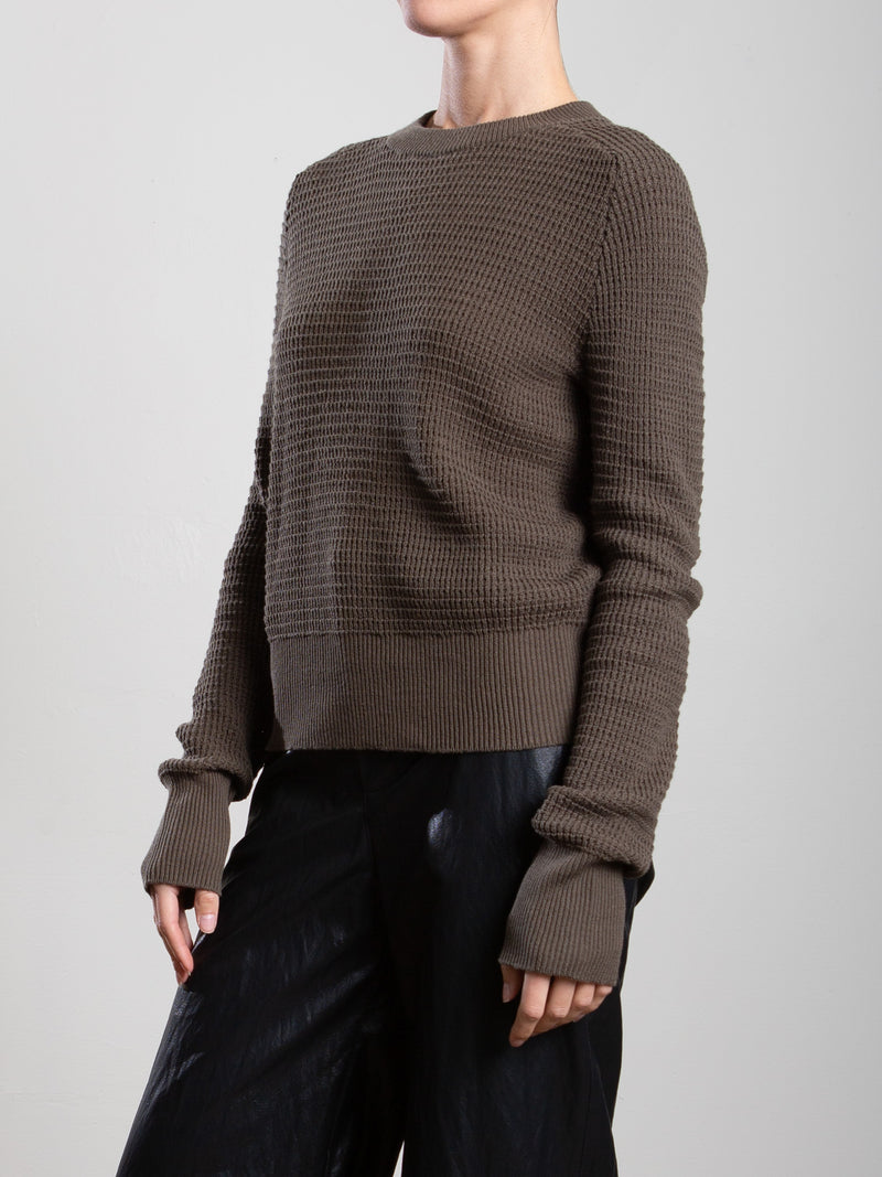 Liam Crewneck in Cotton Knitwear - Army