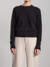 Liam Crewneck in Cotton Knitwear - Black