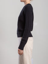Liam Crewneck in Cotton Knitwear - Black
