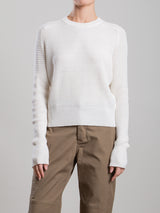 Liam Crewneck in Cotton Knitwear - Cream