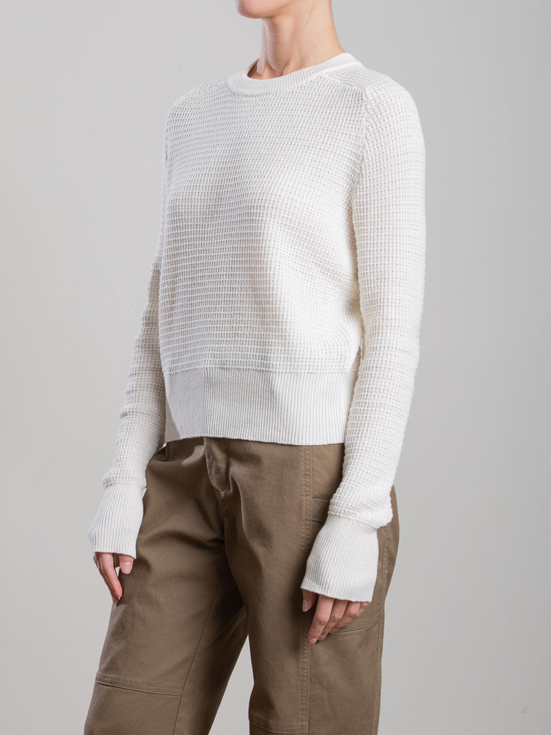 Liam Crewneck in Cotton Knitwear - Cream
