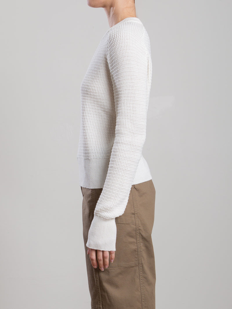 Liam Crewneck in Cotton Knitwear - Cream