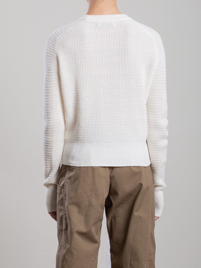 Liam Crewneck in Cotton Knitwear - Cream