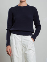 Liam Crewneck in Cotton Knitwear - Ink