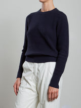 Liam Crewneck in Cotton Knitwear - Ink