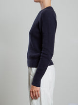 Liam Crewneck in Cotton Knitwear - Ink