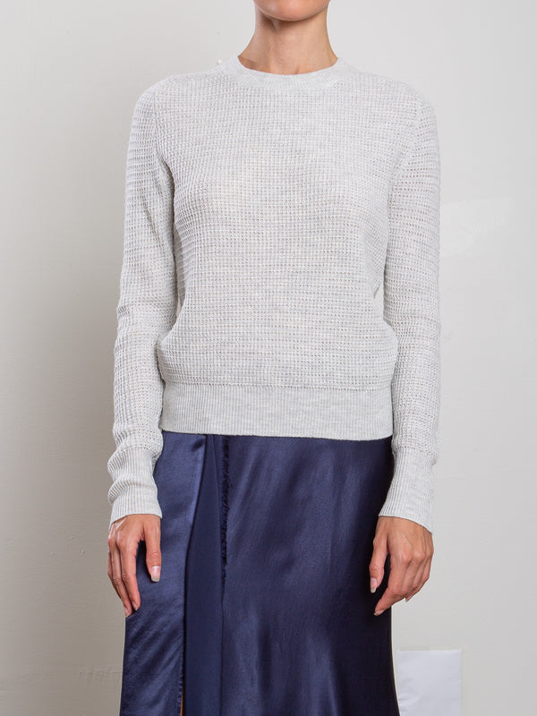 Liam Crewneck in Cotton Knitwear - Stone