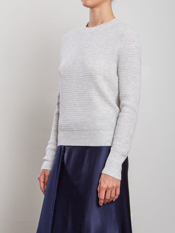 Liam Crewneck in Cotton Knitwear - Stone