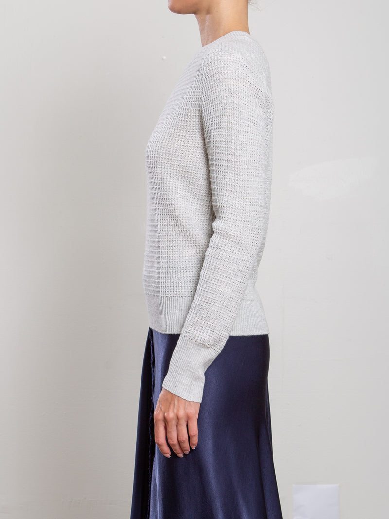 Liam Crewneck in Cotton Knitwear - Stone