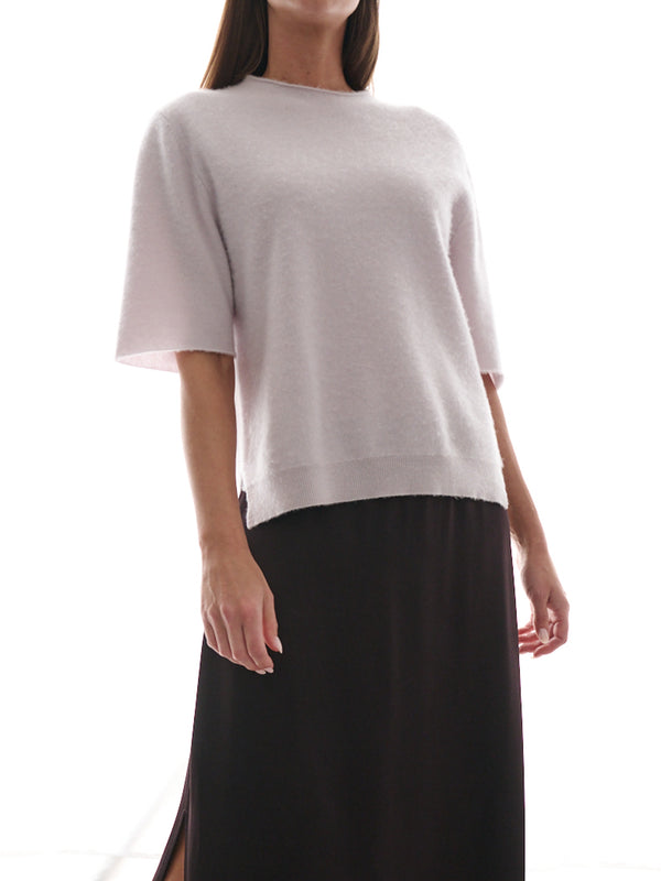 Renee Mockneck in Brushed Cashmere - Cloud