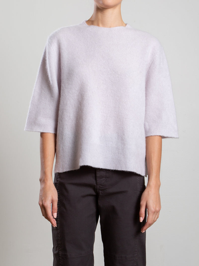 Renee Mockneck in Brushed Cashmere - Cloud