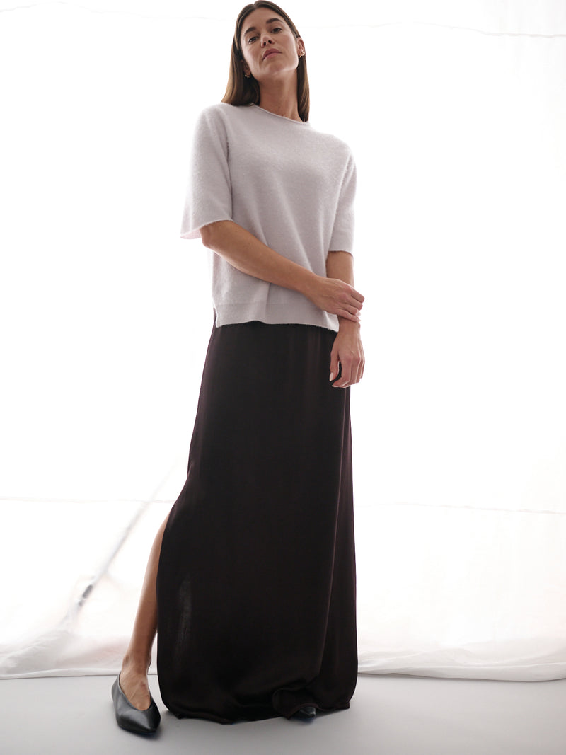 Renee Mockneck in Brushed Cashmere - Cloud