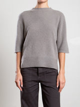 Renee Mockneck in Brushed Cashmere - Pebble