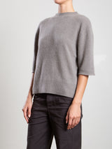 Renee Mockneck in Brushed Cashmere - Pebble