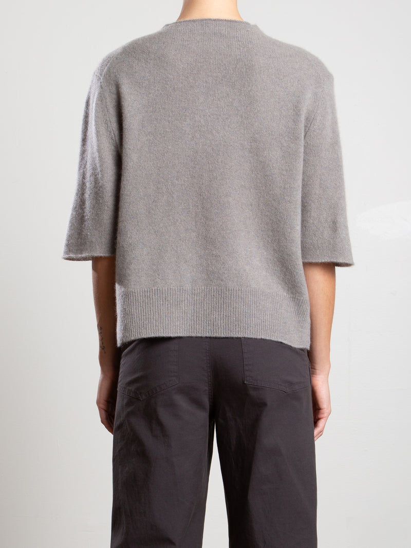 Renee Mockneck in Brushed Cashmere - Pebble