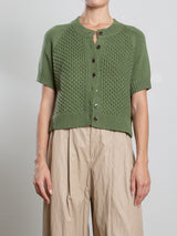 Alba Cardigan in Cotton - Basil