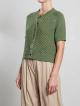 Alba Cardigan in Cotton - Basil