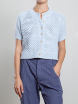 Alba Cardigan in Cotton - Sky