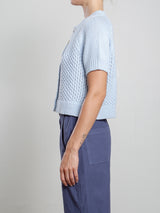 Alba Cardigan in Cotton - Sky