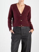 Ana Cardigan In Halo Knitwear - Ruby