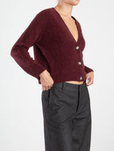 Ana Cardigan In Halo Knitwear - Ruby