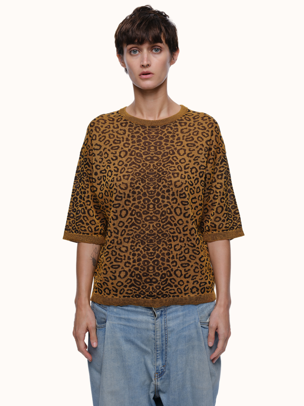 Camilla Leopard Crewneck in Organic Cotton