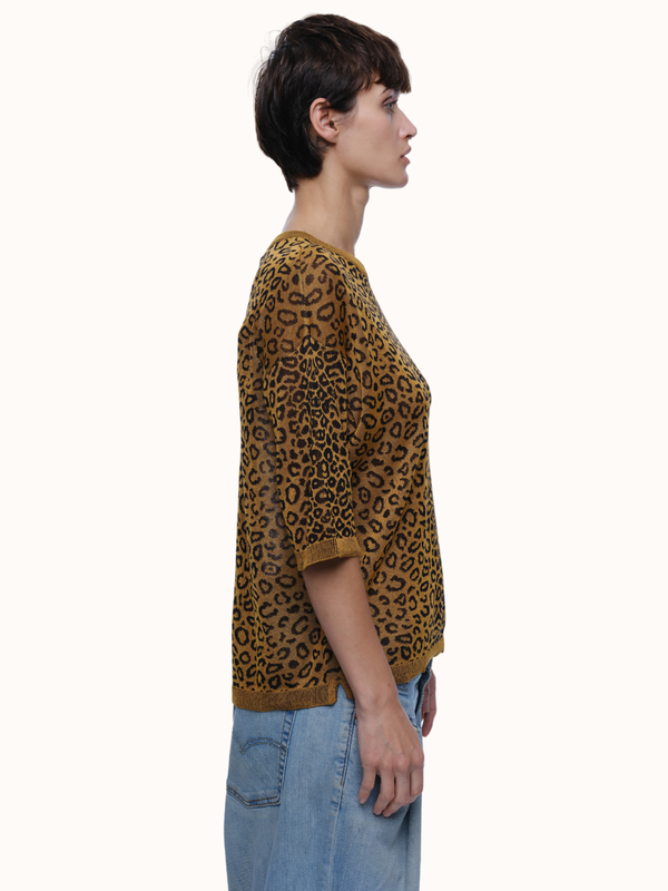 Camilla Leopard Crewneck in Organic Cotton