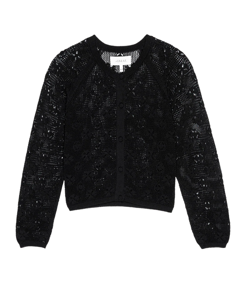 The Crochet Cardigan - Black