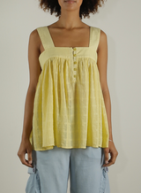 Mara Shirt in Gossamer Check -  Lemon *Final Sale*