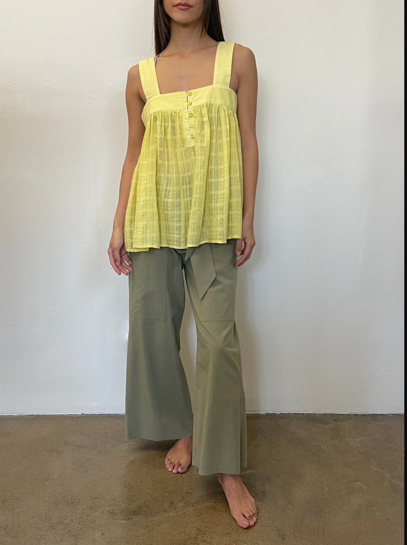 Mara Shirt in Gossamer Check -  Lemon *Final Sale*