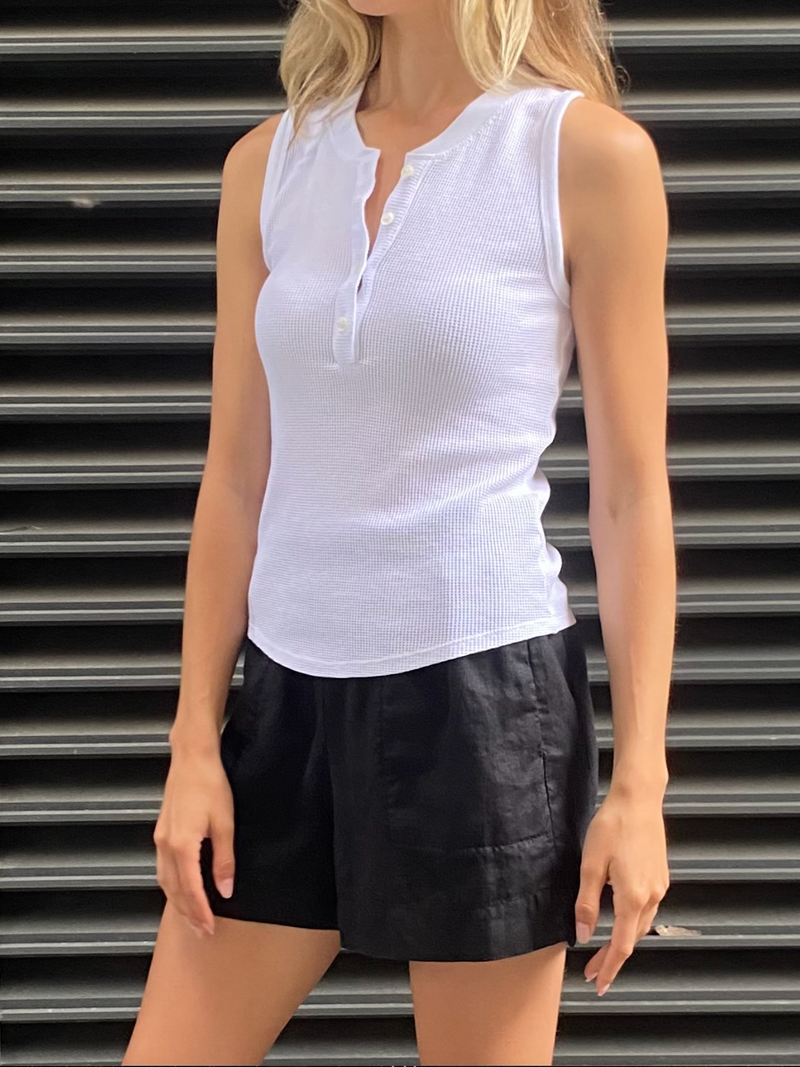 Kiera Henley Tank in Thermal - White