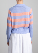 Jasper Polo in Stripe - Crystal/Peach