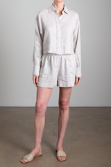Poppy Short in French Linen - Cement
