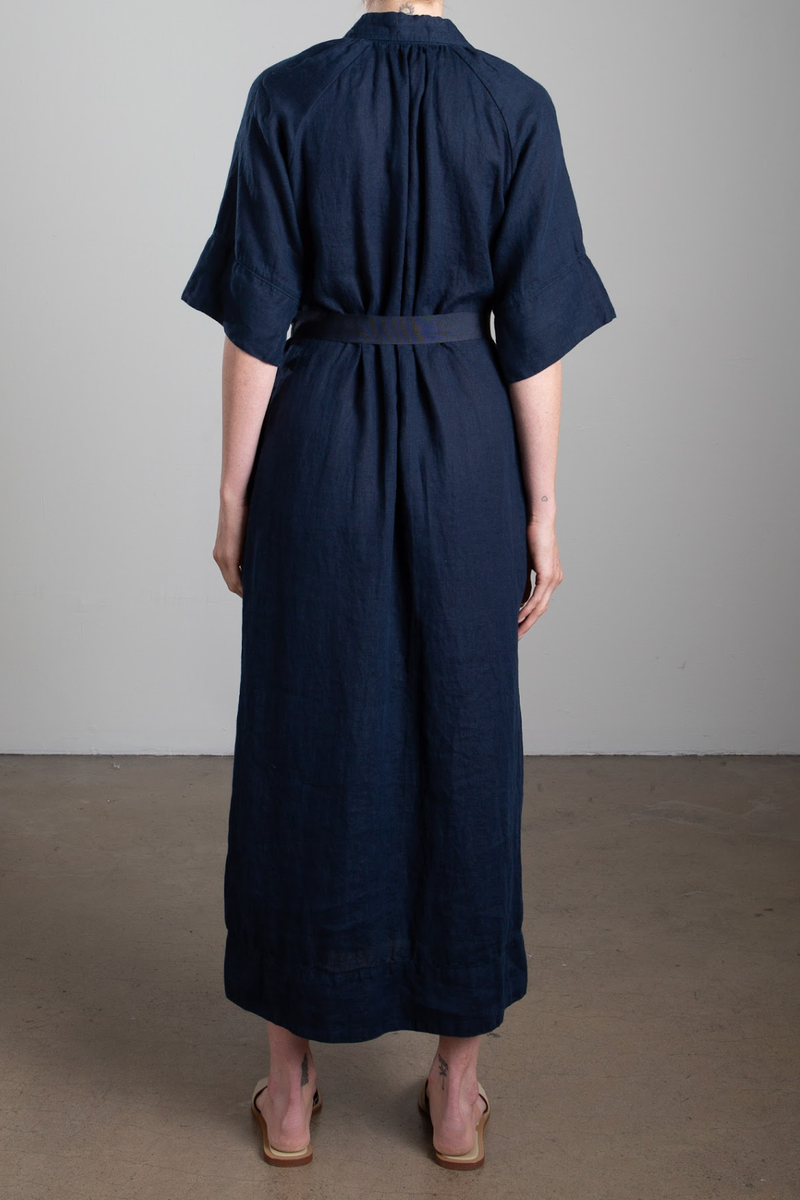 Mona Dress in French Linen - Ink