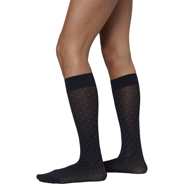 Eira Petite Dots Knee-Highs - Black