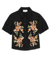 The Tavern Button Up with Bouquet Floral Embroidery