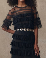 The Winter Mesh Flounce Top