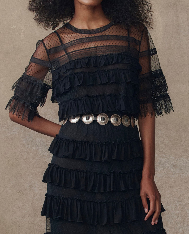 The Winter Mesh Flounce Top