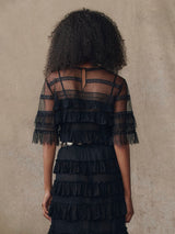 The Winter Mesh Flounce Top