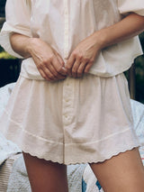 The Eyelet Tap Short in White