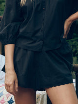 The Eyelet Tap Short in Black