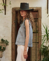 The Vignette Top - Pale Blue