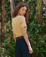The Baseline Henley - Bronze and Cream Stripe