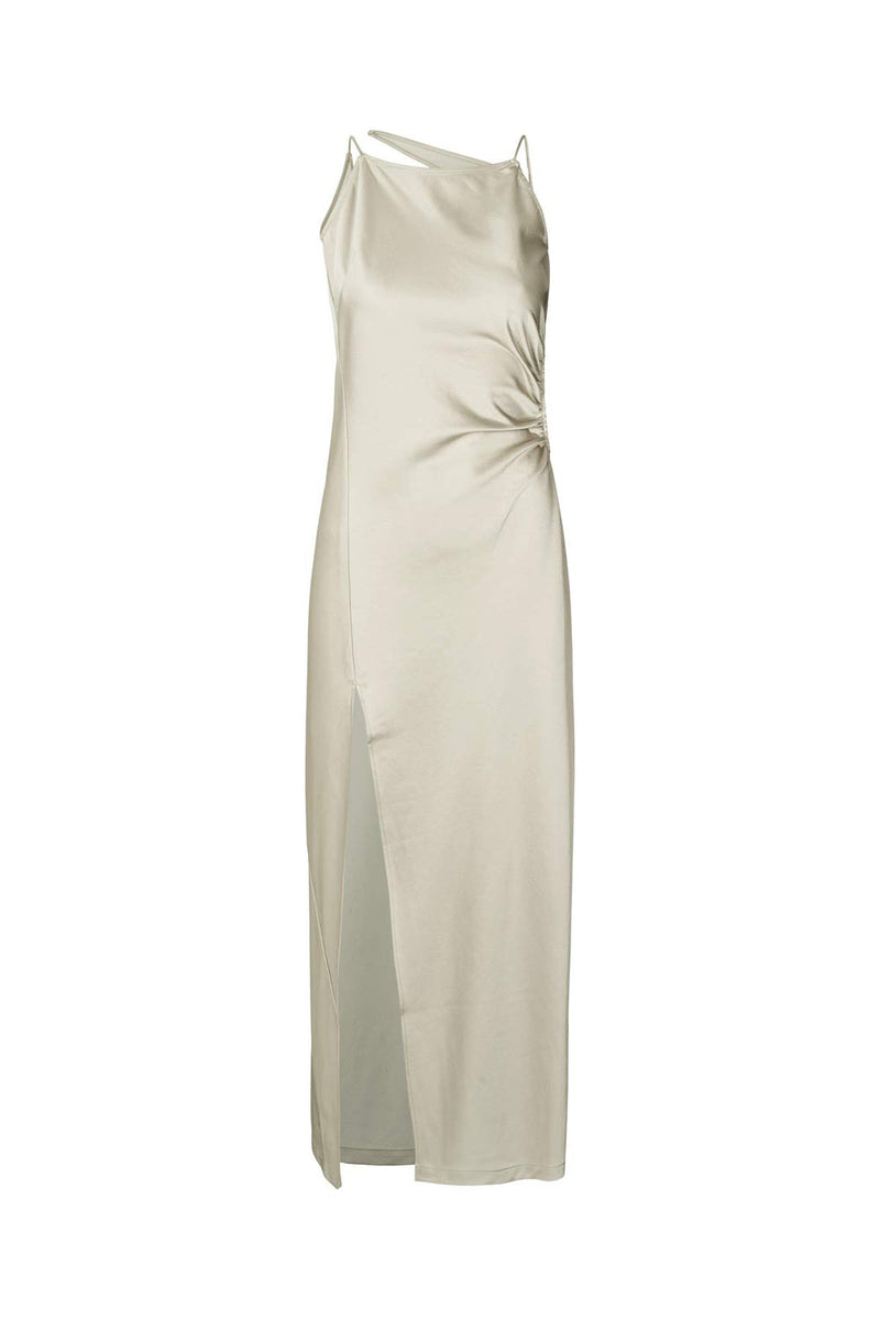 Pandora Techno Drape Fitted Dress - Oyster